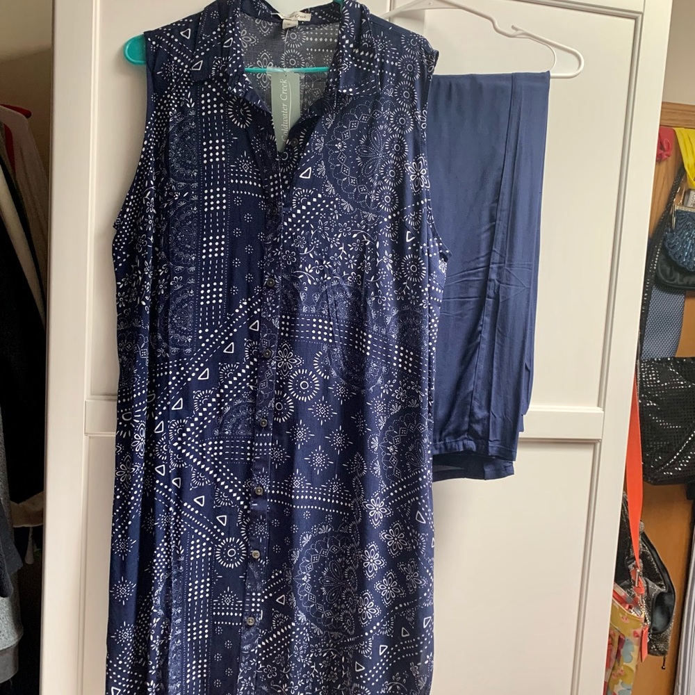 Bandana set. Pent and long top